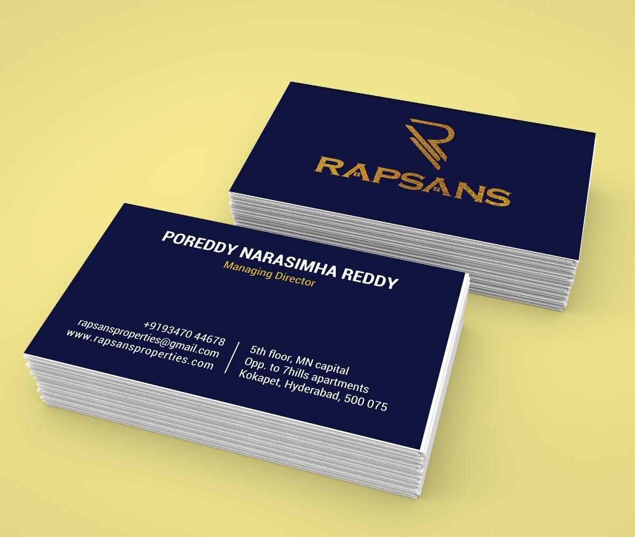 Thick velvet finish UV embossed visiting card at hyderabad